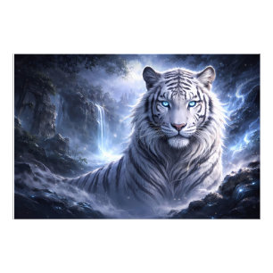 Foto Guardián Tigre Blanco a la Luz de la Luna – Espíri