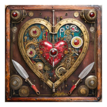 Guerrero de San Valentín de Rubíes y Dagas Steampu