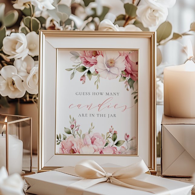 Foto Guess How Many Candies Pink Baby Shower Sign (Subido por el creador)