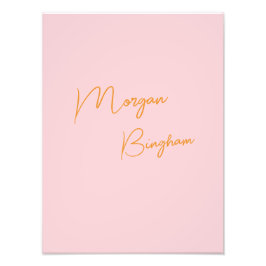 Foto Guion de monograma minimalista rosa