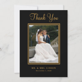 Foto Guión De Oro En La Tarjeta De Agradecimiento