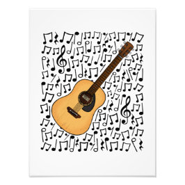 Foto Guitarra acústica notas musicales música guitarris