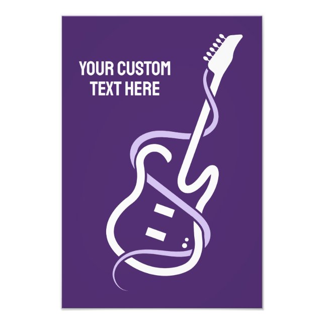 Foto Guitarra con estilo de texto personalizado (Frente)