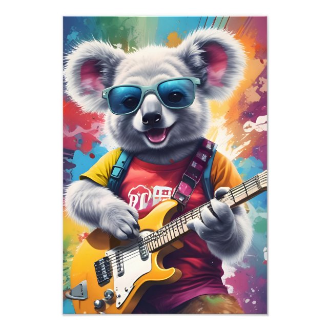 Foto Guitarra de Koala, grafitis de rock (Frente)