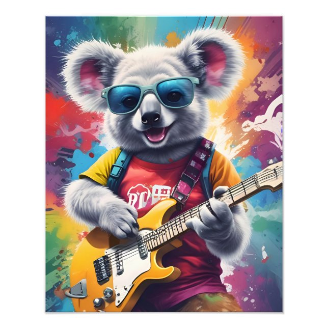 Foto Guitarra de Koala, grafitis de rock (Frente)