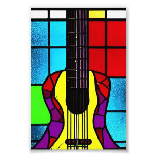 Foto Guitarra mosaica en vidrio manchado
