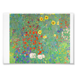 Foto Gustav Klimt 1907,Jardín de granja con girasoles.