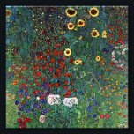 Foto Gustav Klimt Farm Garden con girasoles<br><div class="desc">Imagen de Gustav Klimt pintando el jardín de la granja con girasoles (1907). Un bonito jardín de girasoles y exquisitos flores azules,  rojas,  violetas,  rosas y blancas. Un gran regalo para los amantes del arte Art Nouveau y austriaco.</div>