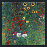 Foto Gustav Klimt Farm Garden con girasoles<br><div class="desc">Imagen de Gustav Klimt pintando el jardín de la granja con girasoles (1907). Un bonito jardín de girasoles y exquisitos flores azules,  rojas,  violetas,  rosas y blancas. Un gran regalo para los amantes del arte Art Nouveau y austriaco.</div>
