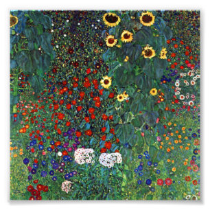 Foto Gustav Klimt Farm Garden con girasoles