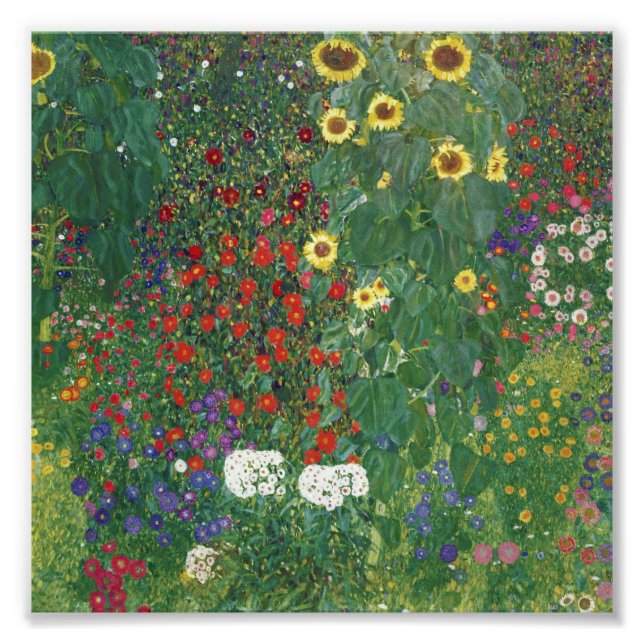 Foto Gustav Klimt - Jardín de granja con girasoles (Frente)