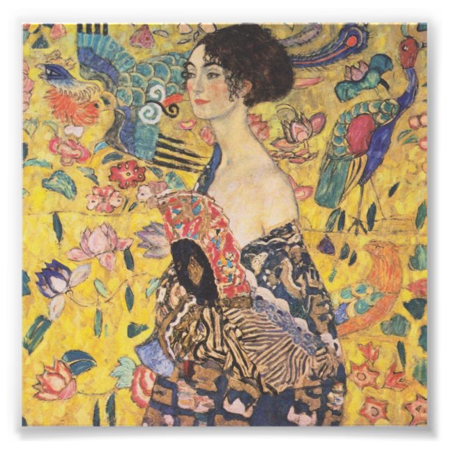 Foto Gustav Klimt Lady Con Impresión De Ventiladores (Frente)
