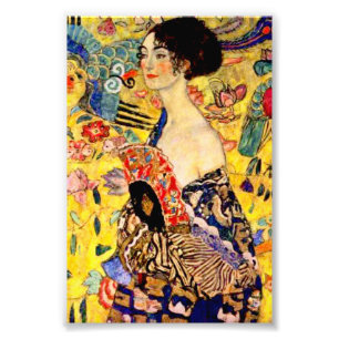 Foto Gustav Klimt Lady con ventilador