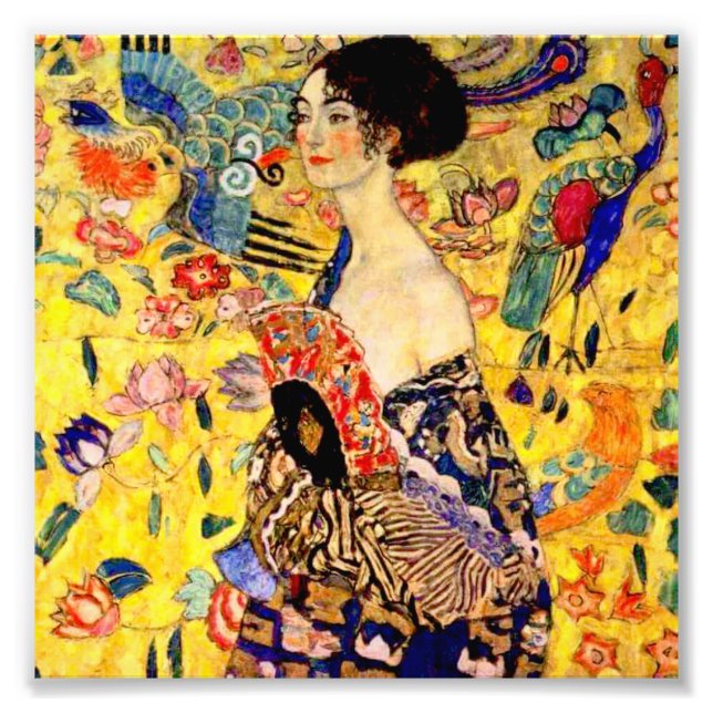 Foto Gustav Klimt Lady con ventilador (Frente)