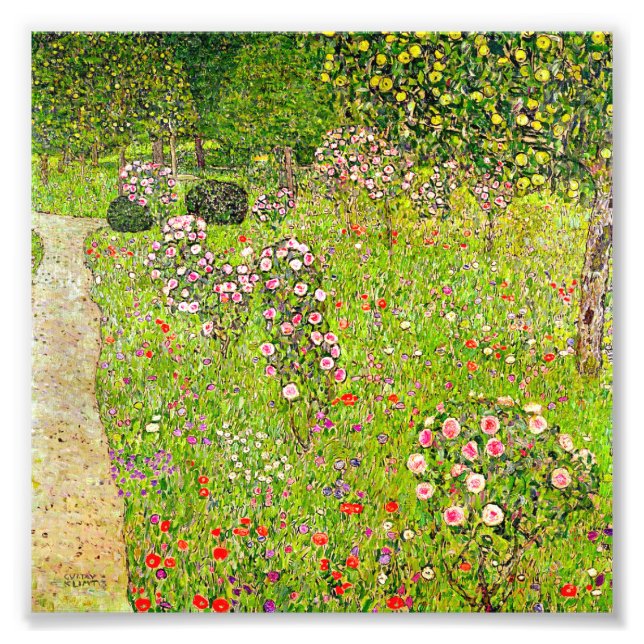 Foto Gustav Klimt Orchard con Rosas (Frente)