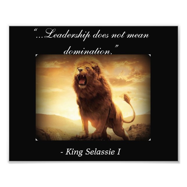 Foto Haile Selassie I cita; León rastafari de Judá (Frente)