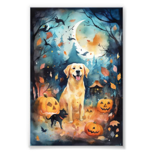 Foto Halloween Finlandés Lappund Con Calabazas Temerosa