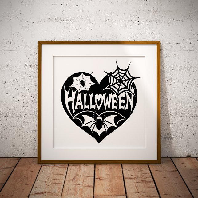 Foto Halloween Heart, Black Heart Shape, Spider Web (Subido por el creador)