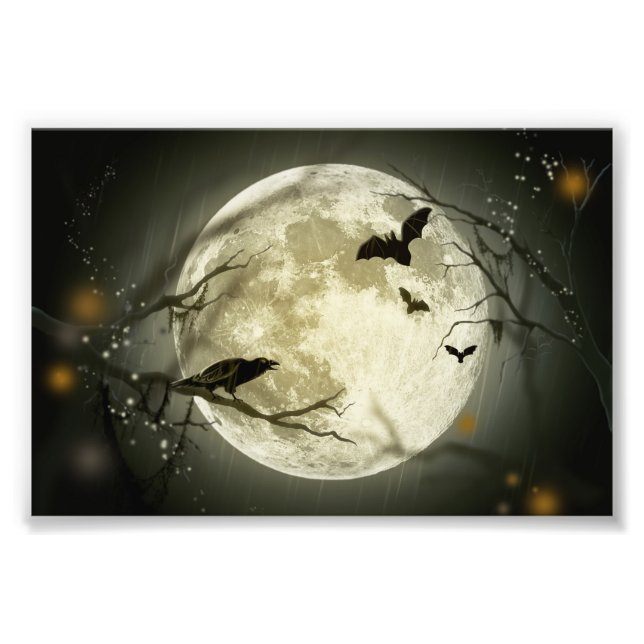 Foto Halloween Moon Spooky Crows (Frente)