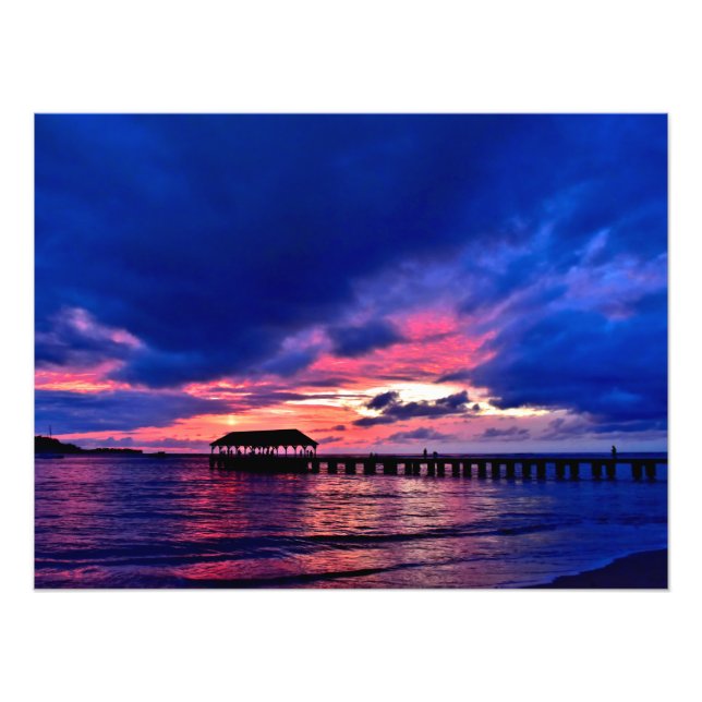 Foto Hanalei Pier en Sunset - Kauai, Hawaii (Frente)