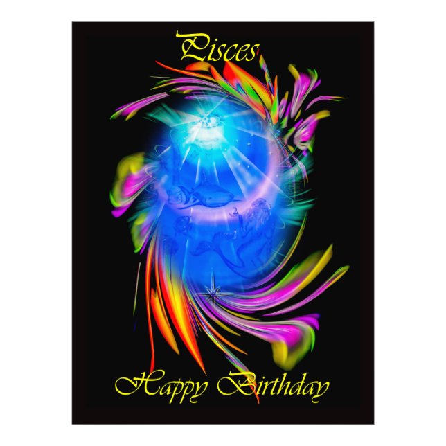 Foto Happy Birthday Pisces - peces (Frente)