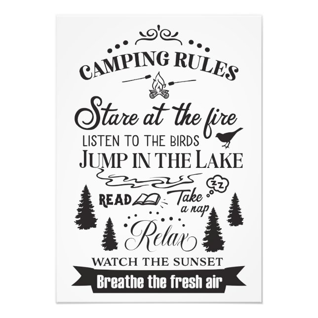 Foto Happy Camper Camping Rules (Frente)
