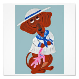 Foto Happy Easter Dachshund Folded Greeting Card