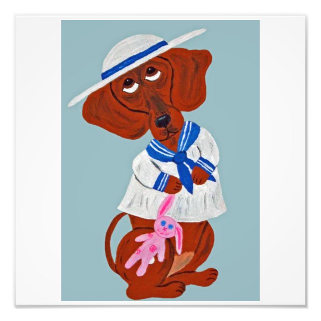 Foto Happy Easter Dachshund Folded Greeting Card (Frente)