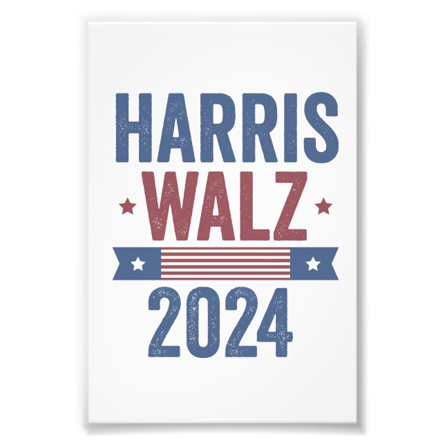 Foto Harris Walz 2024 Elecciones Kamala Tim Waltz Améri (Frente)