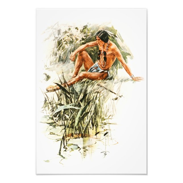 Foto Harrison Fisher Song de Hiawatha Red Indian River (Frente)