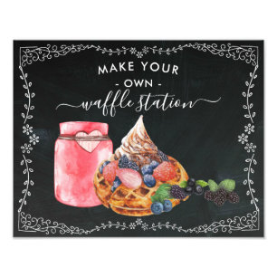 Foto Haz tu propia estación de Waffle Chalkboard Rótulo