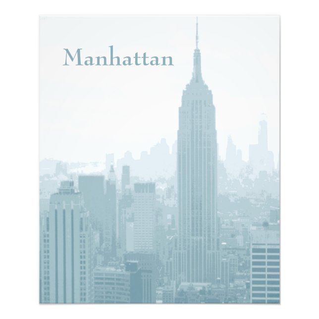 Foto Hazy Blue New York City Skyline Manhattan (Frente)