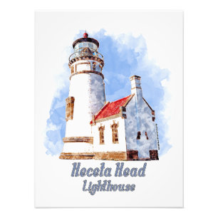 Foto Heceta Head Lighthouse Watercolor - Oregón