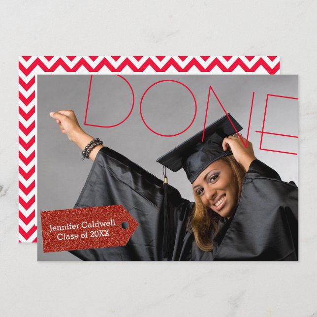 Foto hecha - Invitación a la fiesta de graduación (Anverso / Reverso)