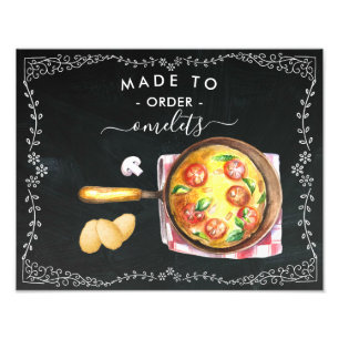 Foto Hecho para pedir Rótulo Omelets Chalkboard