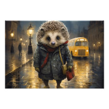 Hedgehog en el diseño de las acuarelas de niebla