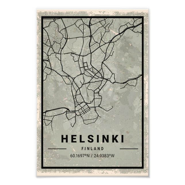 Foto Helsinki finland map print poster canvas (Frente)