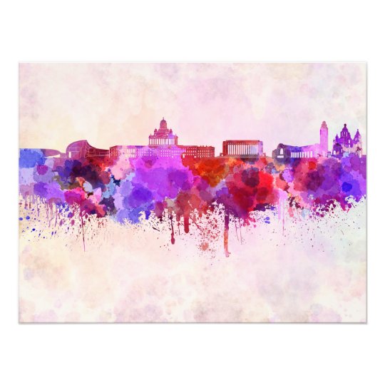 Foto Helsinki skyline in watercolor background