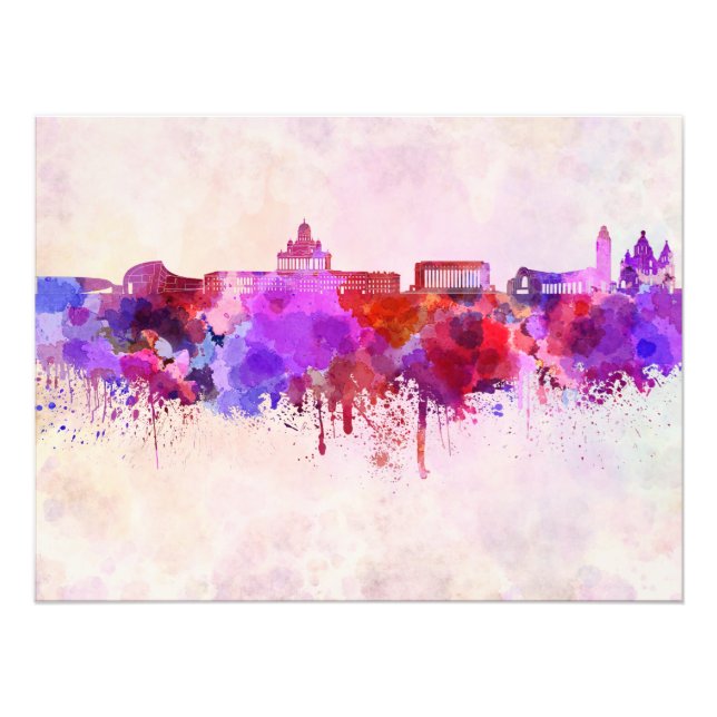 Foto Helsinki skyline in watercolor background (Frente)