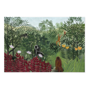 Foto Henri Rousseau - Bosque tropical con monos