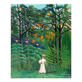 Foto Henri Rousseau - Mujer caminando en un bosque exót