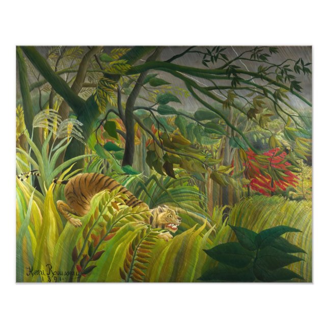 Foto Henri Rousseau - ¡Sorprendido! Póster (Frente)