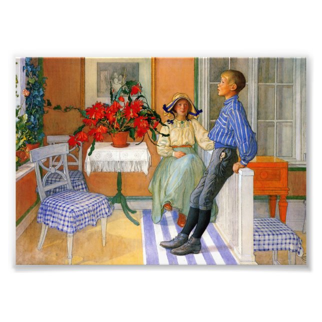 Foto Hermano y hermana en la Sunroom 1911 (Frente)