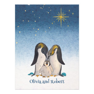 Foto Hermosa acuarela de la familia Penguin
