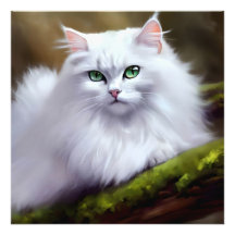 Hermosa pintura fluffy Cat
