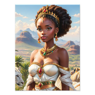 Foto Hermosa princesa africana negra