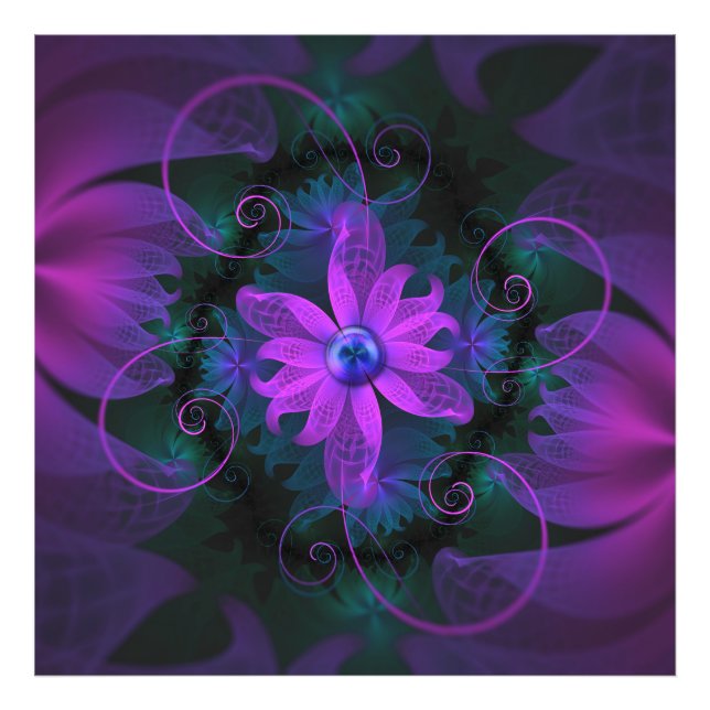 Foto Hermosas Flores Fractales Ultravioletas Lilac Orqu (Frente)
