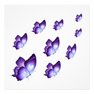Foto Hermosas mariposas púrpuras Triptych Canv