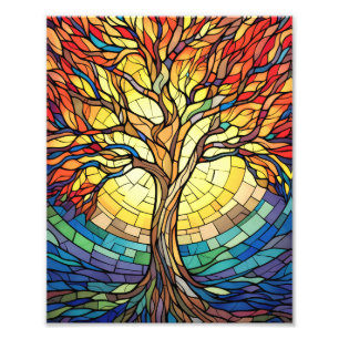 Foto Hermoso Árbol de Vidrio Manchado