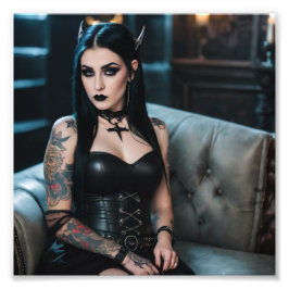 Foto Hermoso Chica de Gótico con lanzas en la cabeza